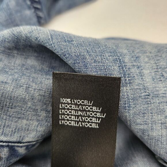 Liverpool Shirt Womens Large Blue Chambray Button-Up Long Sleeve Lyocell Top - Picture 10 of 14